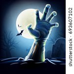 zombie hand halloween | Shutterstock .eps vector #693607102