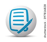 blue pen and paper icon on... | Shutterstock .eps vector #397816828