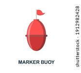 Marker Buoy Flat Icon. Color...