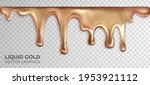 liquid gold  dripping drops of... | Shutterstock .eps vector #1953921112