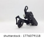 Black Stylish Stainless Steel Rear Derailleur RD Bicycle Components for Chain Control in White Isolated Background