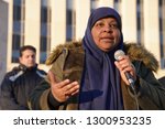 Small photo of Washington/USA – January 25, 2019 Marzieh Hashemi Iranian American journalist speaking at the U.S. Courthouse about her recent arrest and detention.