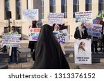 Small photo of Washington/USA – January 25, 2019 Demonstration in support of Iranian American journalist Marzieh Hashemi at the U.S. Courthouse in Washington.