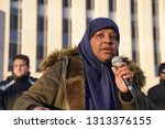 Small photo of Washington/USA – January 25, 2019 Marzieh Hashemi Iranian American journalist speaking at the U.S. Courthouse about her recent arrest and detention.