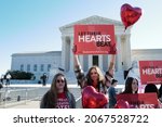 Small photo of Washington, DC â€“ November 1, 2021: As the Supreme Court heard arguments to overturn the new Texas law banning abortions, activist supporters demonstrated outside in hopes a favorable decision.