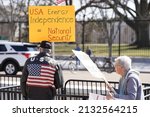 Small photo of Washington, DC – March 00, 2022: Demonstrators at the White House call for U.S. energy independence from Russian oil to bolster American security.