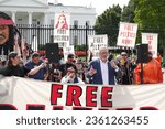 Small photo of Washington, DC – September 12, 2023: Amnesty International's Paul O'Brien at the White House calls for the release of Leonard Peltier from federal prison where he has been incarcerated for 47 years.