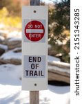 End Of Trail Close Up In Snow