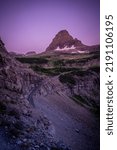 Small photo of Mount Oberlin and Going To The Sun Road From Highline Trail At Sunrise in Glacier National Park