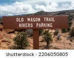 Old Wagon Trail Sign In Capitol Reef National Park