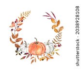 Watercolor Fall Wreath With...