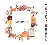 Autumn Botanical Frame With...