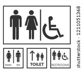public toilet signs | Shutterstock .eps vector #1211051368