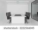 Office room mockup with white wall background