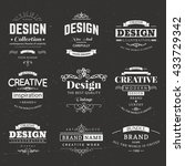 retro creative vintage labels... | Shutterstock .eps vector #433729342