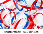 Intricate Ribbons Of Red White...