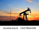 Oil Drilling Derricks At Desert ...