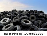 Landfill With Old Tires And...