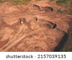 Clay Mining In Open Pit. Aerial ...