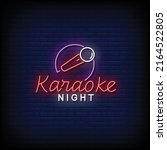 Karaoke Night Neon Sign On...
