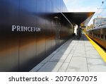 Small photo of PRINCETON, NJ -31 OCT 2021- The Princeton train station on the campus of Princeton University, home of the Dinky shuttle train to the NJ Transit Northeast Corridor at Princeton Junction station.