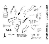 set of hand drawn sketch arrows ... | Shutterstock .eps vector #326089385