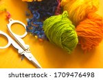colored yarn for knitting and... | Shutterstock . vector #1709476498
