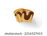 Sliced of  homemade chocolate marble cakes isolated on a white background. 