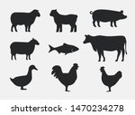 Silhouettes Of Farm Animals....