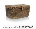 old wicker box isolated on... | Shutterstock . vector #1167357448