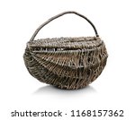 old wicker basket isolated on... | Shutterstock . vector #1168157362