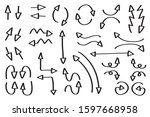 hand drawn arrow vector icons... | Shutterstock .eps vector #1597668958