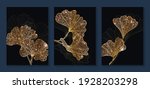 luxury gold ginkgo biloba leaf... | Shutterstock .eps vector #1928203298