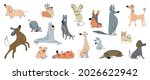 cute dogs doodle vector set.... | Shutterstock .eps vector #2026622942