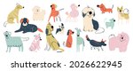 cute dogs doodle vector set.... | Shutterstock .eps vector #2026622945