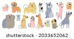 Cute Dogs Doodle Vector Set....