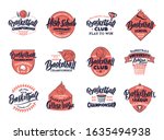 set of vintage basketball... | Shutterstock .eps vector #1635494938