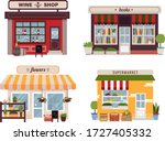 set of different colorful shops ... | Shutterstock .eps vector #1727405332
