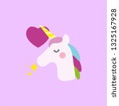 unicorn vector isolated on pink.... | Shutterstock .eps vector #1325167928