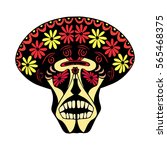 skull vector head. mexican... | Shutterstock .eps vector #565468375