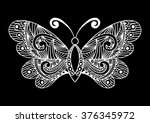artistic pattern with butterfly.... | Shutterstock .eps vector #376345972