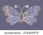 artistic pattern with butterfly.... | Shutterstock .eps vector #376345975