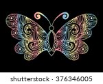 artistic pattern with butterfly.... | Shutterstock .eps vector #376346005