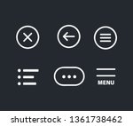 ui menu icons. set hamburger... | Shutterstock .eps vector #1361738462