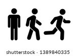 Man Stands  Walk And Run Icon...