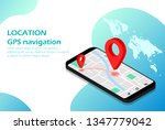 location. mobile navigation.... | Shutterstock .eps vector #1347779042