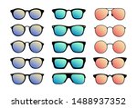a set of sunglasses. summer... | Shutterstock .eps vector #1488937352