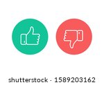thumbs up and thumbs down line... | Shutterstock .eps vector #1589203162
