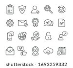 linear approve icons. check... | Shutterstock .eps vector #1693259332