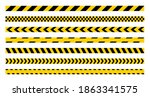 warning yellow tape set.... | Shutterstock .eps vector #1863341575